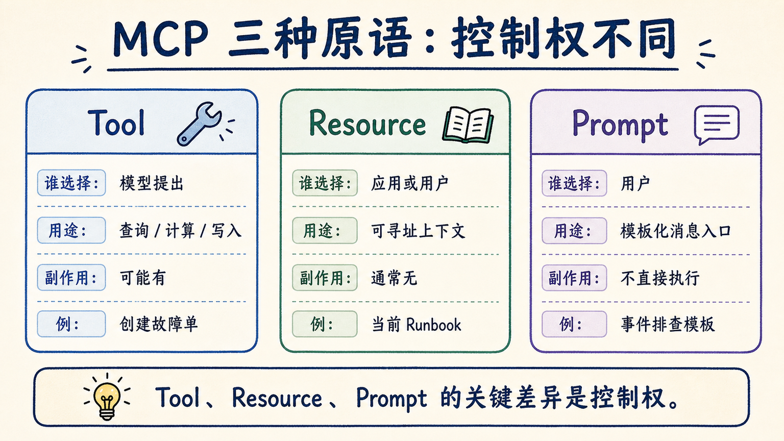 MCP 三种原语的控制权差异